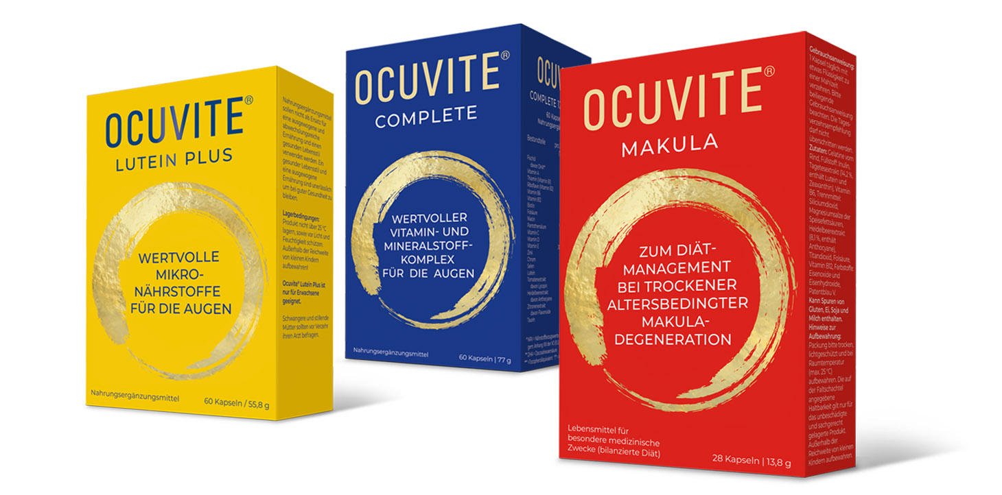 Produktabbildungen der Ocuvite Familie